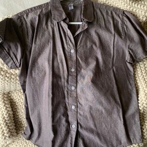 American Apparel Grey Short Sleeves Button Down